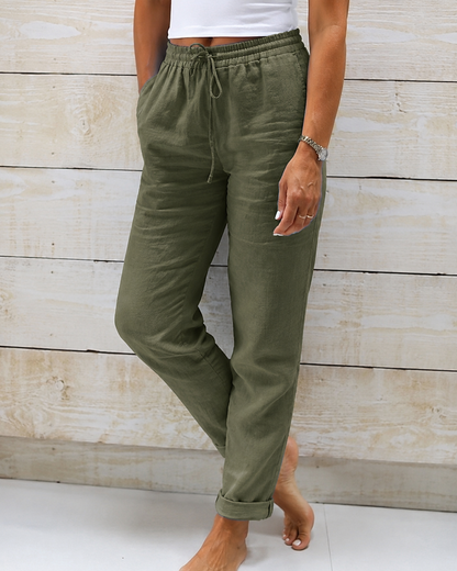 Pantalon Femme Décontracté à Taille Élastique